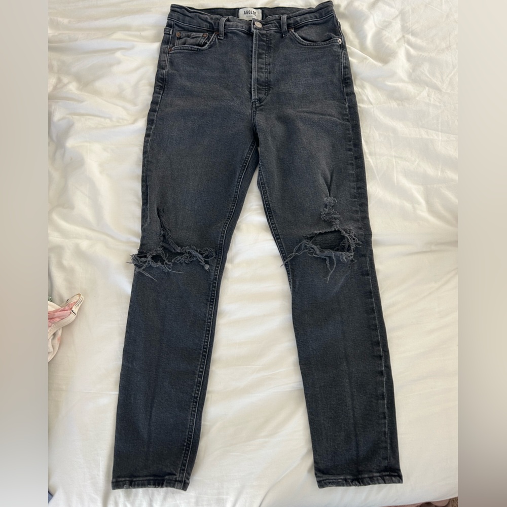 Revolve Agolde High Rise Black Jeans
